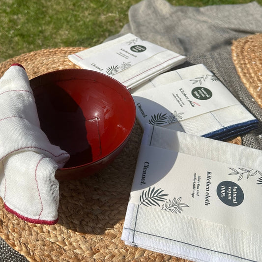 Japońska ściereczka lniana czerwona